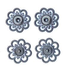 Кнопка ажурна пришивна № 25 мм темний нікель