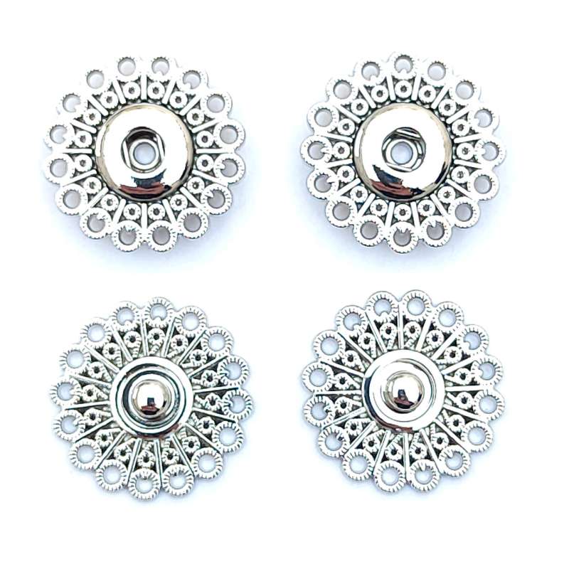 Кнопка ажурна пришивна № 25 мм нікель