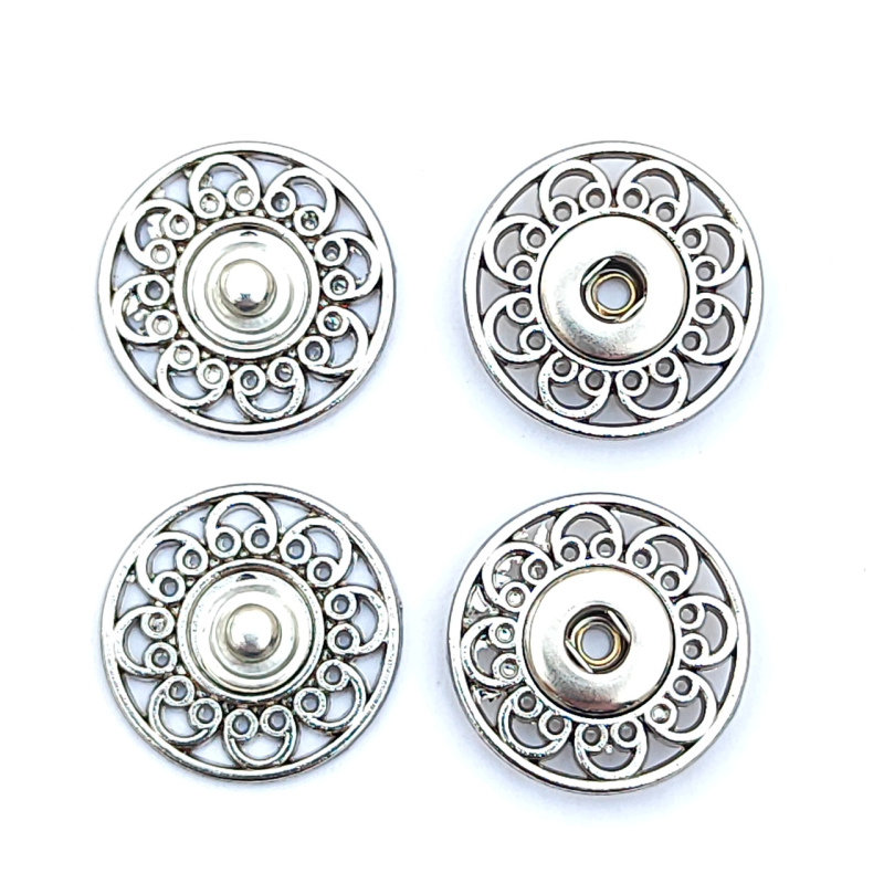 Кнопка ажурна пришивна № 25 мм нікель