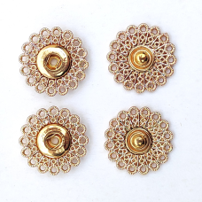 Кнопка ажурна пришивна № 25 мм золото