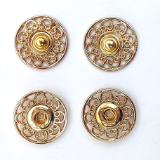 Кнопка ажурна пришивна № 25 мм золото