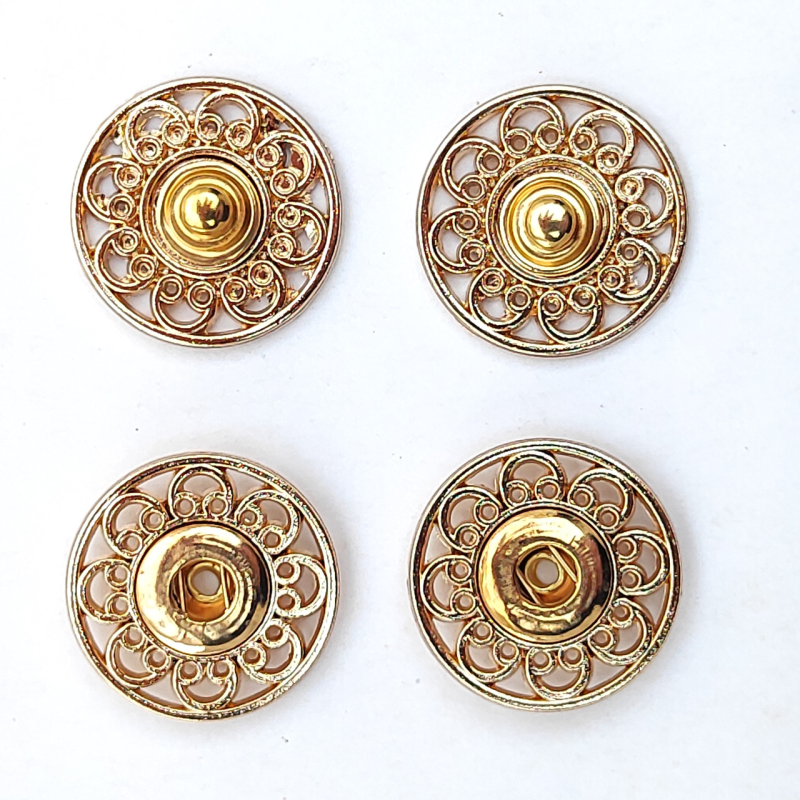 Кнопка ажурна пришивна № 25 мм золото