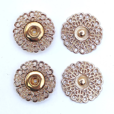 Кнопка ажурна пришивна № 30 мм золото