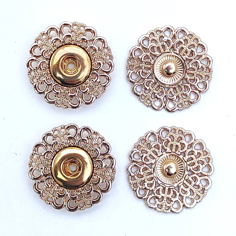 Кнопка ажурна пришивна № 30 мм золото