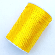 Атласний,сатиновий, шнур 2.5 мм 100м жовток