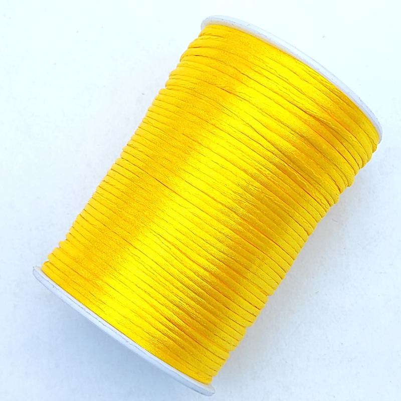 Атласний,сатиновий, шнур 2.5 мм 100м жовток