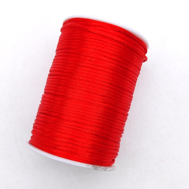 Атласний,сатиновий, шнур 2.5 мм 100м червоний