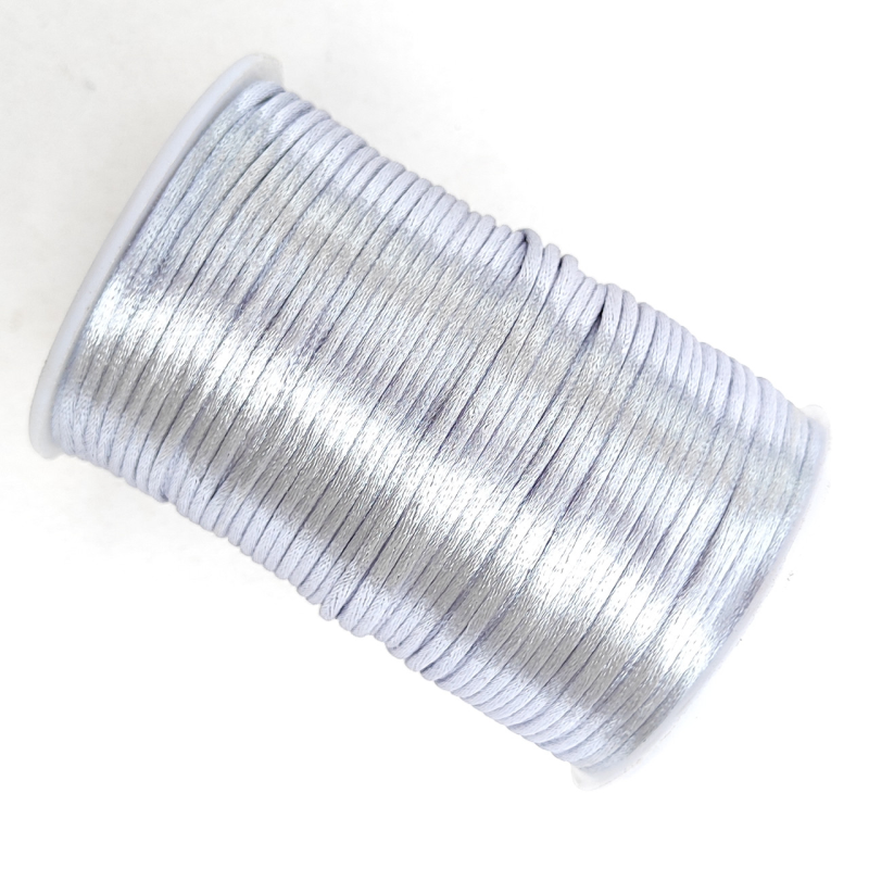 Атласний,сатиновий, шнур 2.5 мм 100м світло-сірий