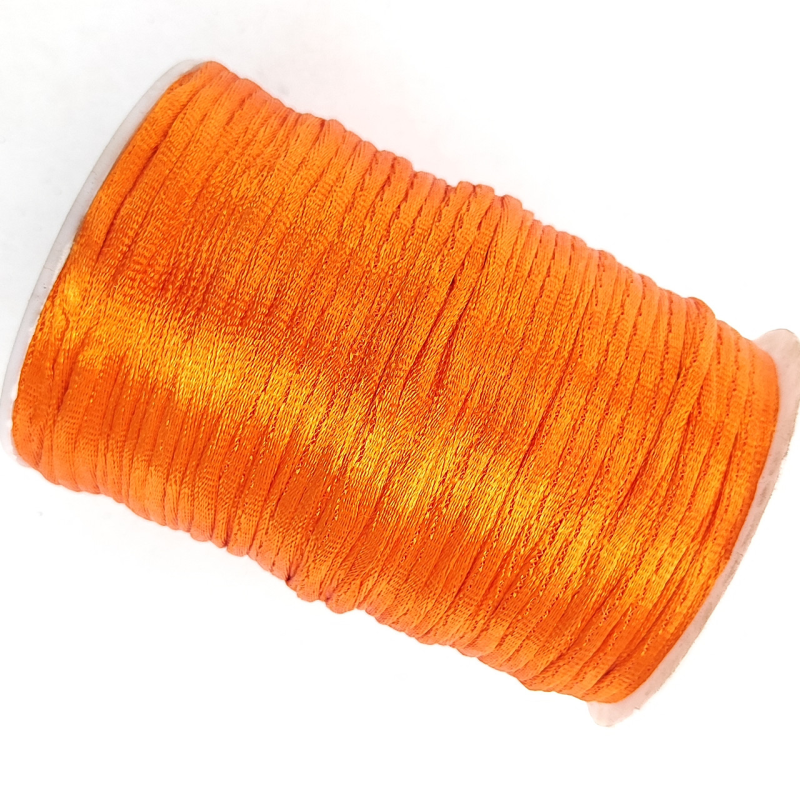 Атласний,сатиновий, шнур 2.5 мм 100м помаранчева
