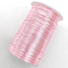 Атласний,сатиновий, шнур 2.5 мм 100м рожева