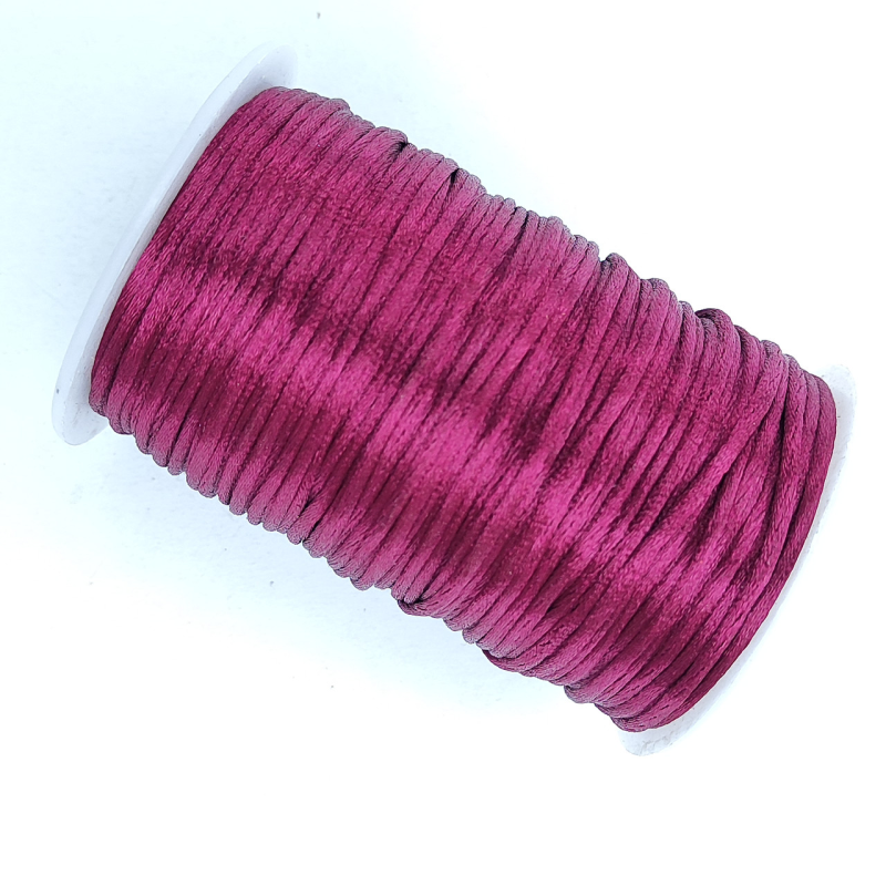 Атласний,сатиновий, шнур 2.5 мм 100м бордова