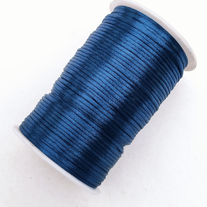 Атласний,сатиновий, шнур 2.5 мм 100м темно-синя