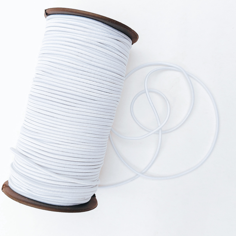 Резинка капелюшна - кругла 2 мм біла