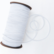 Резинка капелюшна - кругла 3 мм біла