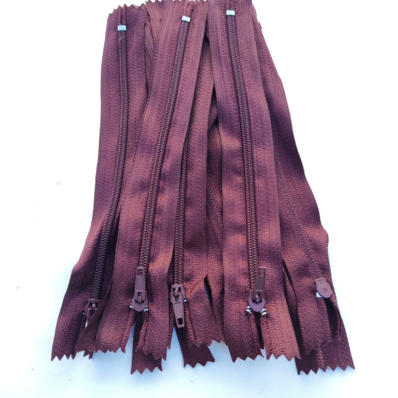 Блискавка брючна 18 см бордова