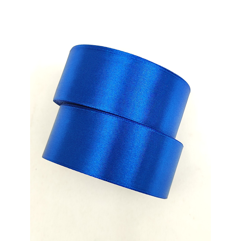 Атласна тасьма 4 см 33м синя