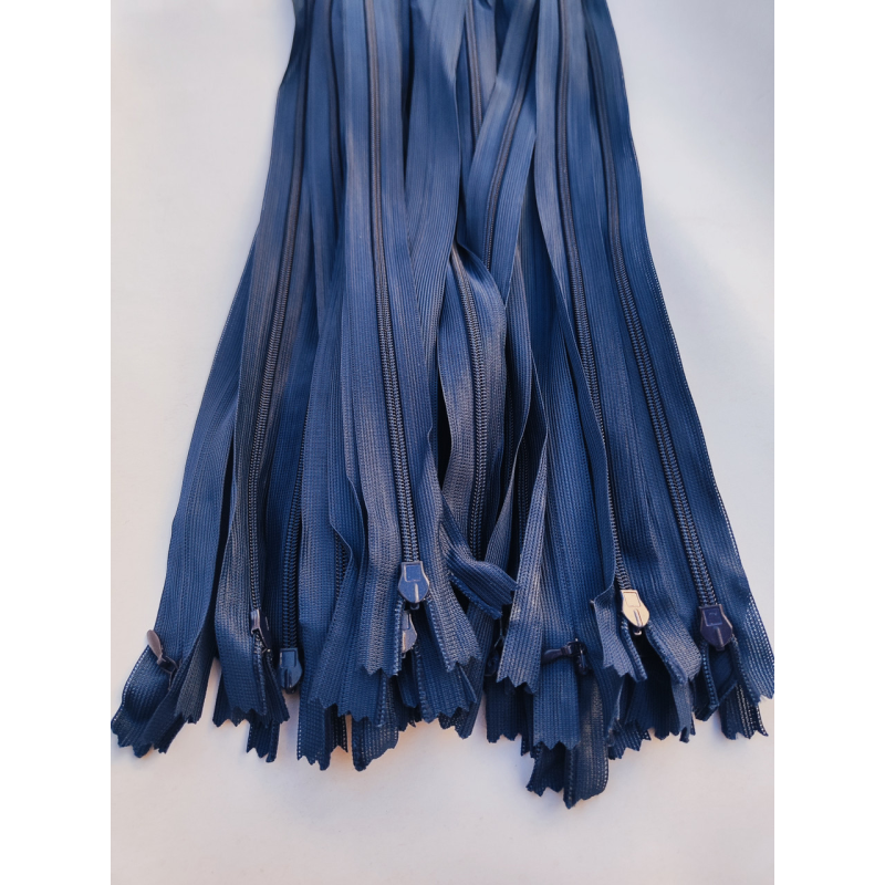 Блискавка потаємна 50 см 330 темно-синя