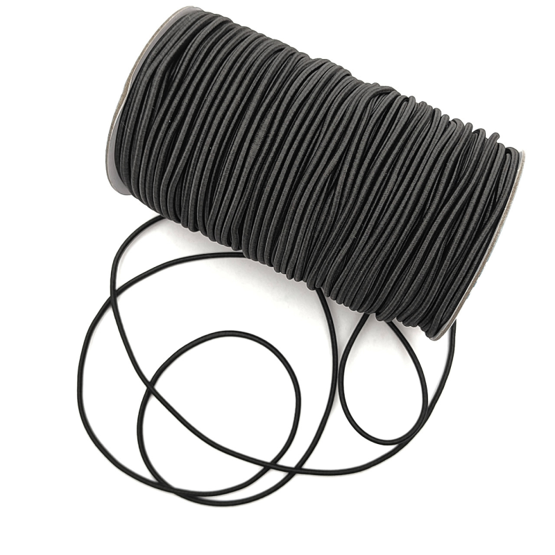 Резинка капелюшна - кругла 2 мм чорна