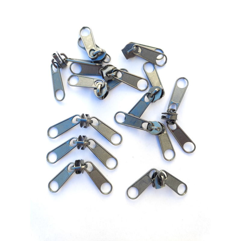 Бігунок спіраль № 10 темний нікель двосторонній