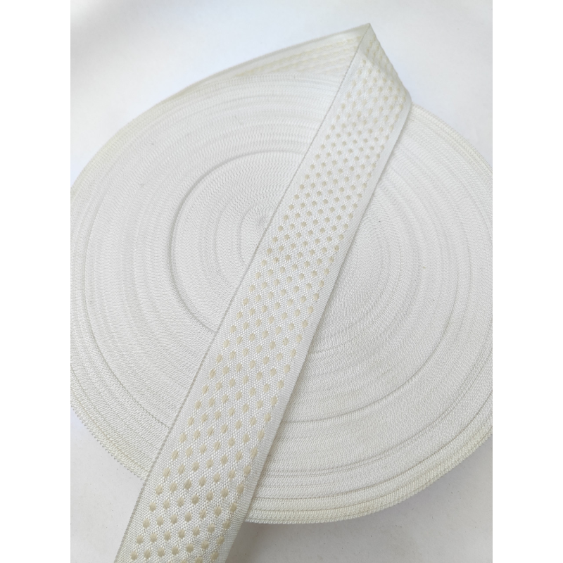 Стрічка матрацна 4 см молочна крапка