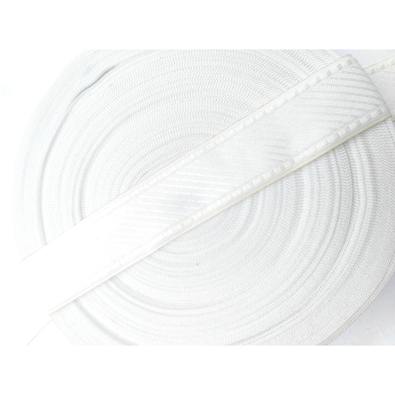 Стрічка матрацна 4 см біла коса полоса
