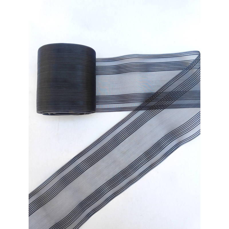 Стрічка для бантів з органзи 85мм чорна