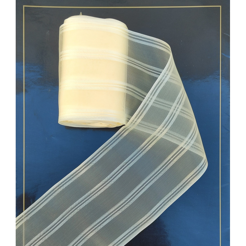 Стрічка для бантів з органзи 85мм молоко