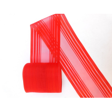 Стрічка для бантів з органзи 85мм червона