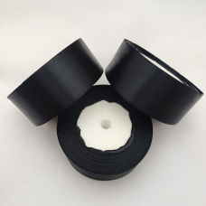 Атласна тасьма 4.5 см 23м чорна