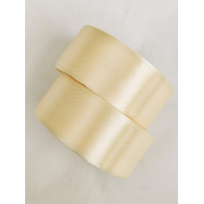 Атласна тасьма 4 см 33м молочний