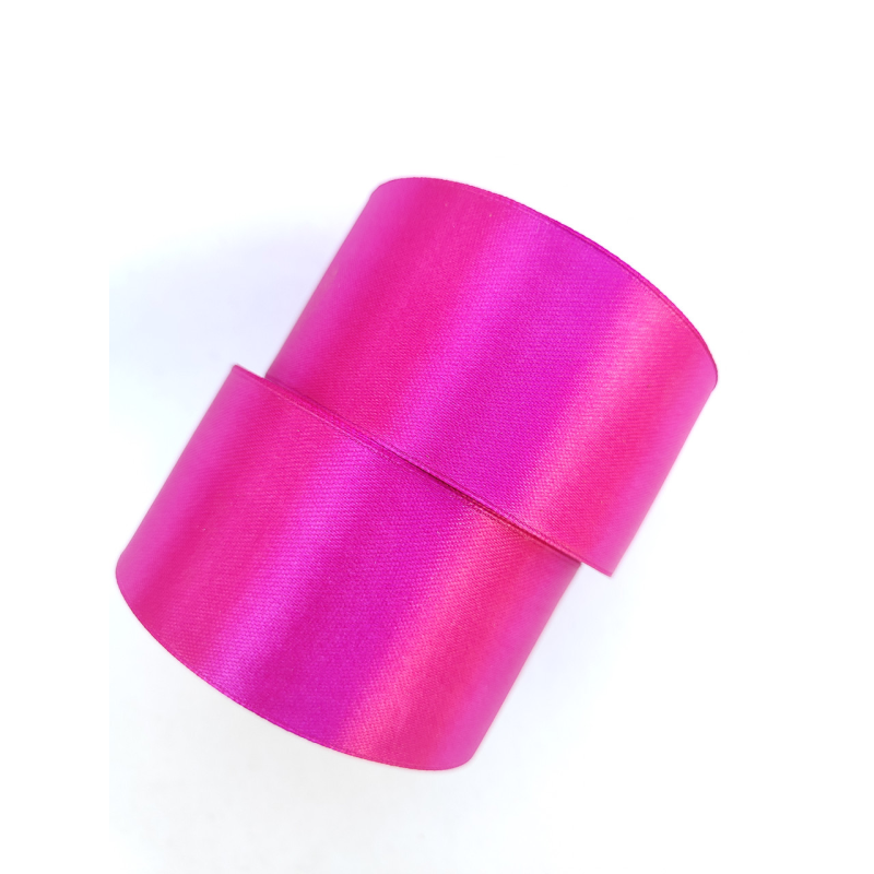 Атласна тасьма 4 см 33м малина