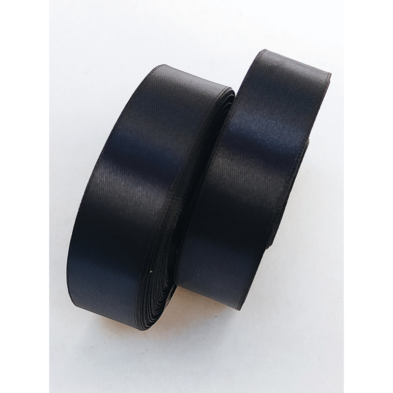 Атласна стрічка 2.5 см 33м темно синій