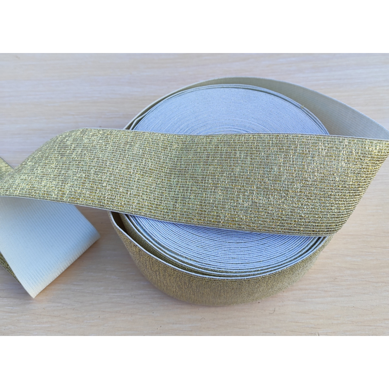 Резинка 6 см біле золото